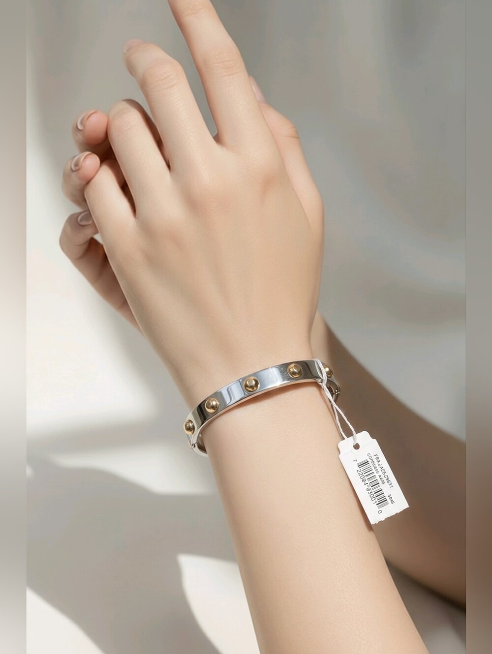 Michael Kors Two-Tone Studded Bangle Bracelet - Silver & Gold